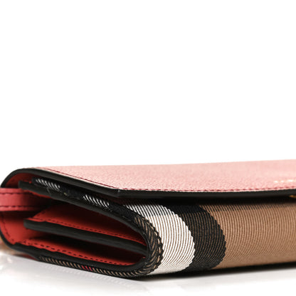 Burberry Calfskin House Check Henley Wallet On Chain Red 10 of 11