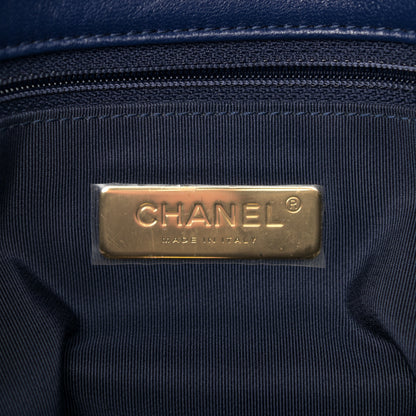 Chanel Goatskin Quilted Maxi Chanel 19 Flap Blue 8 of 10