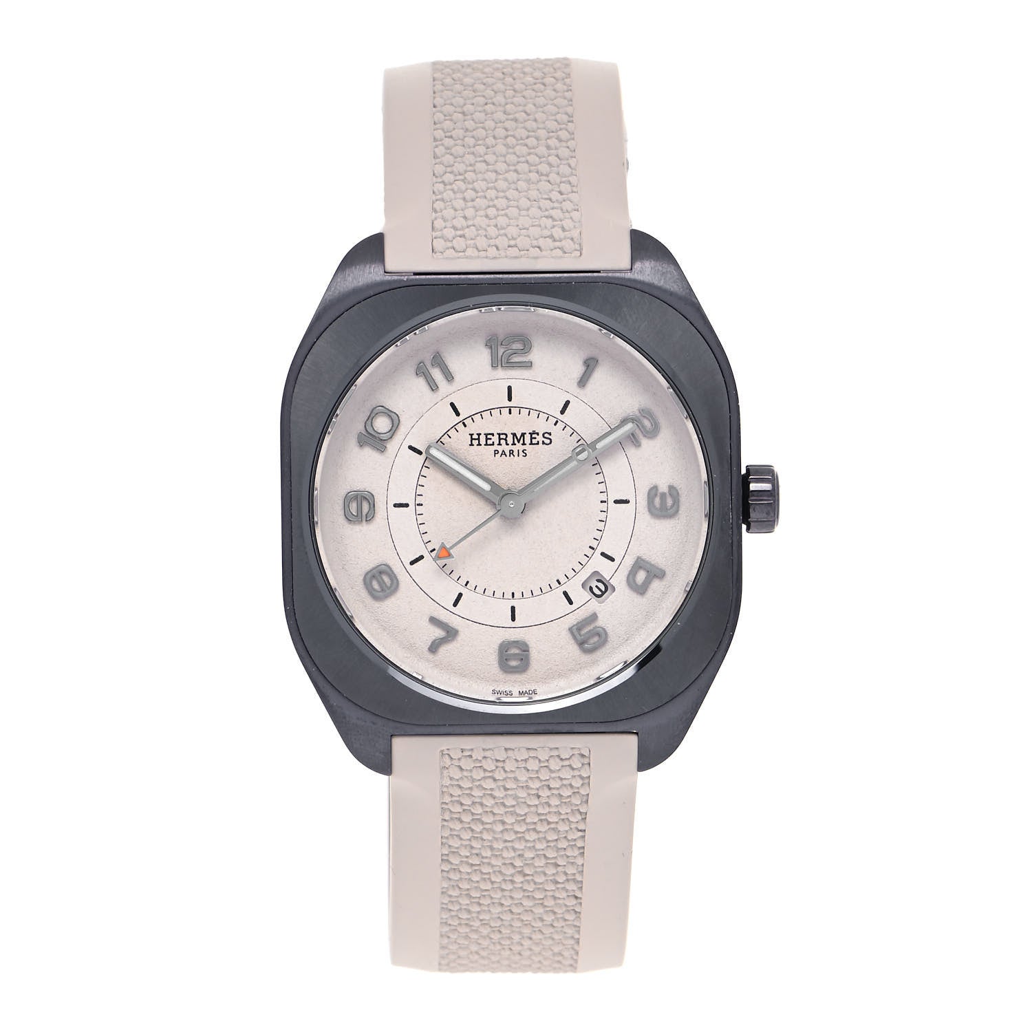Hermes Titanium Rubber 39mm H08 Special Edition Automatic Watch Taupe 1 of 5
