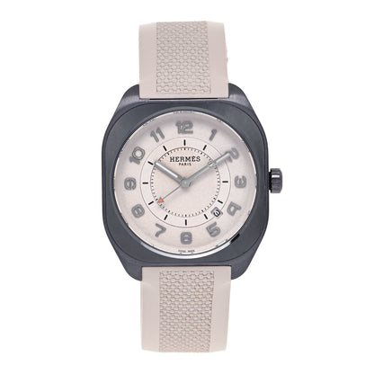 Hermes Titanium Rubber 39mm H08 Special Edition Automatic Watch Taupe 1 of 5