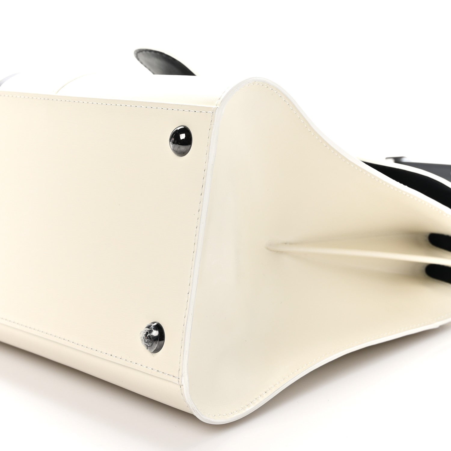 Delvaux Box Calfskin Light And Shadow MM Brillant Satchel Ivory Black 9 of 9