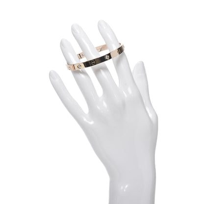 Cartier 18K Pink Gold 4 Diamond LOVE Bracelet 17 2 of 7