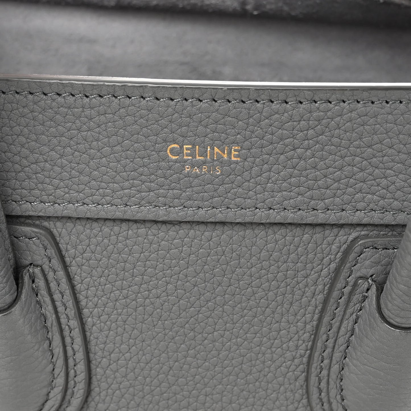 Drummed Calfskin Nano Luggage Kohl