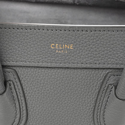 Celine Drummed Calfskin Nano Luggage Kohl 6 of 10