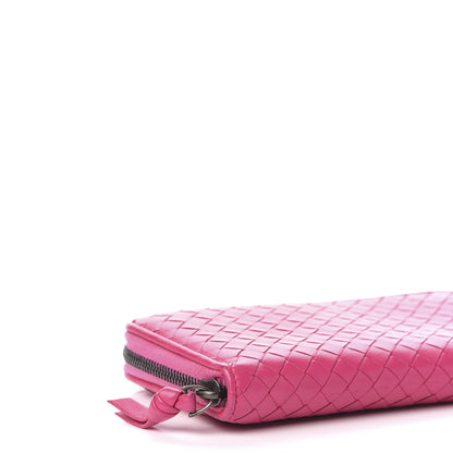 Bottega Veneta Nappa Intrecciato Zip Around Wallet Rosa Shock 9 of 10