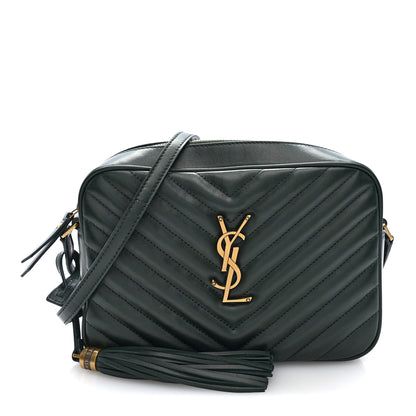 Saint Laurent Calfskin Matelasse Monogram Lou Camera Bag Vert Fonce 1 of 9