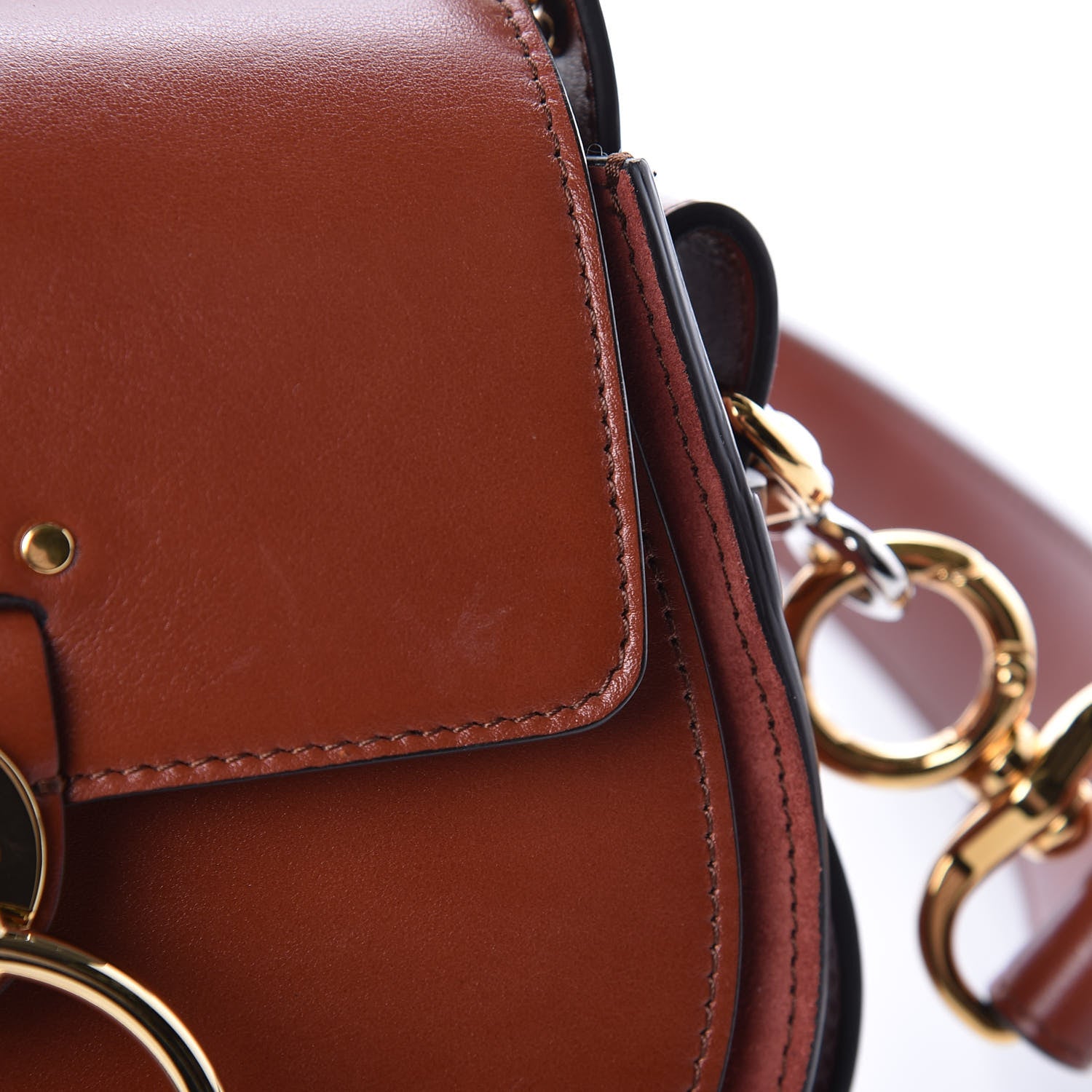 Chloe Calfskin Small Tess Bag Sepia Brown 14 of 15