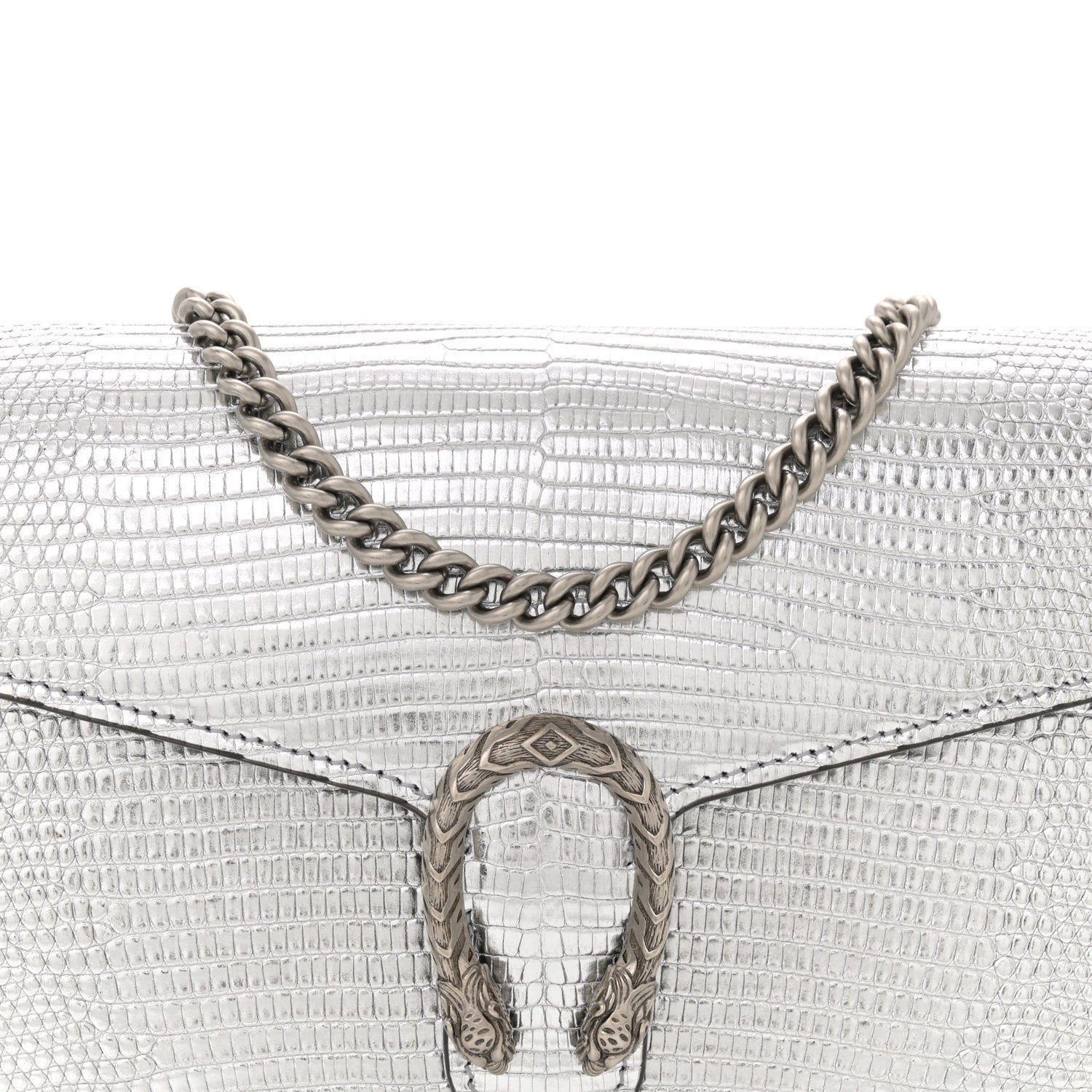 Gucci Lizard Mini Dionysus Chain Wallet Silver 8 of 12