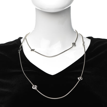 David Yurman Sterling Silver Logo Station Necklace 46" 2 of 4