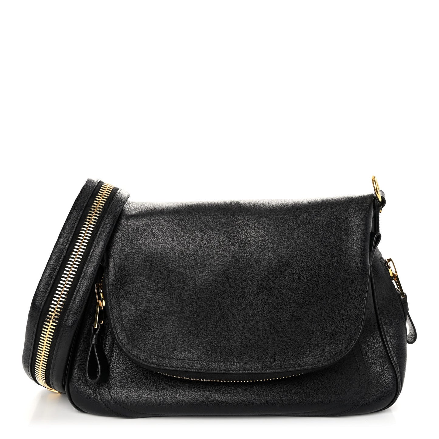 Calfskin Large Jennifer Crossbody Bag Black
