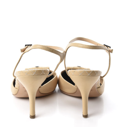 Chanel Lambskin Cap Toe CC Pumps 38.5 Black Beige 5 of 10