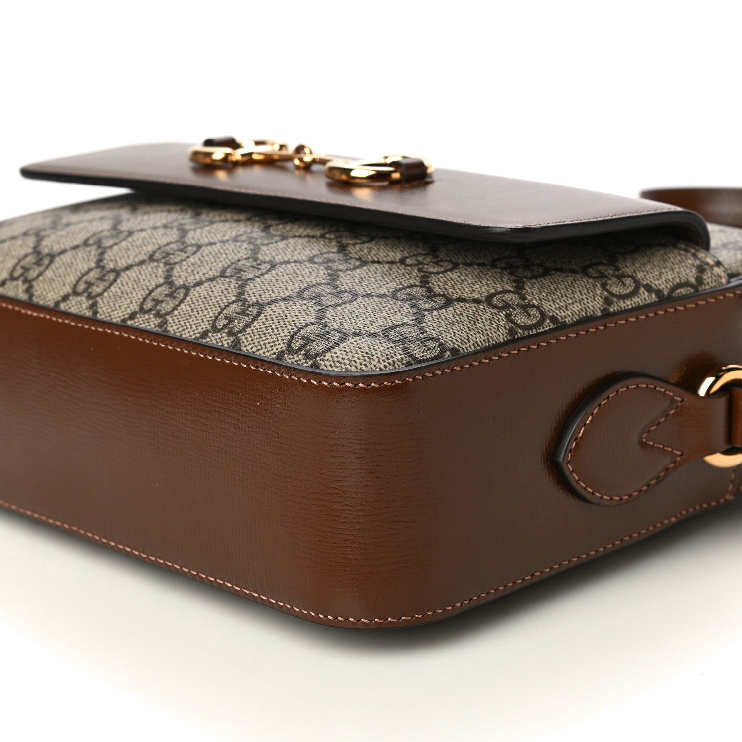 Gucci GG Supreme Monogram Small Horsebit 1955 Shoulder Bag Beige Brown Sugar 11 of 11