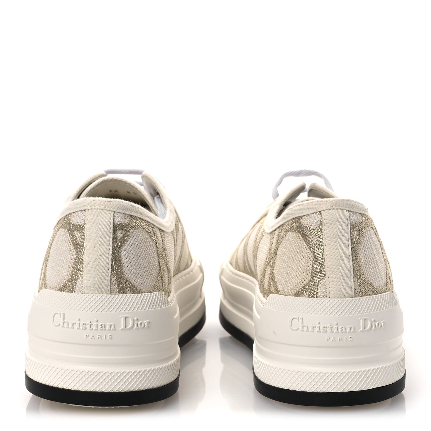 Canvas Walk'N'Dior Low Top Sneakers 41 Nude Gold
