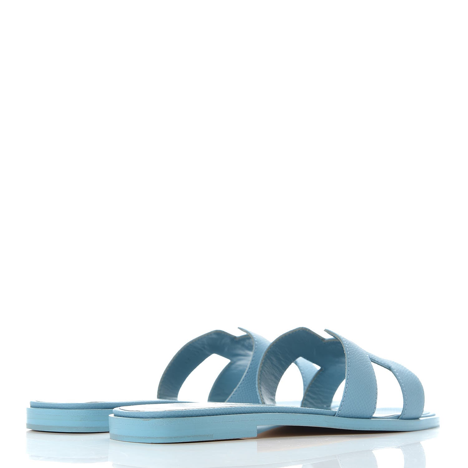 Hermes Epsom Oran Sandals 37.5 Bleu Littoral 4 of 8