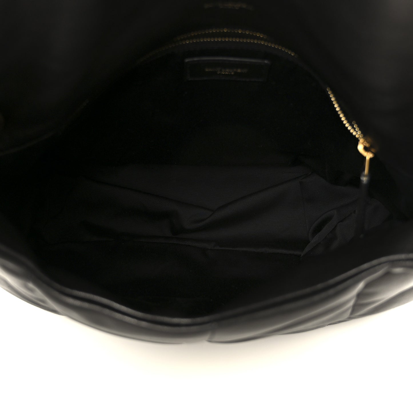Lambskin Quilted Medium Loulou Puffer Monogram Chain Satchel Black