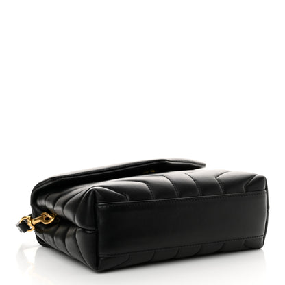 Saint Laurent Calfskin Y Quilted Monogram Toy Loulou Crossbody Bag Black 4 of 10