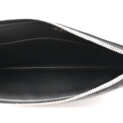Hermes Shiny Porosus Crocodile Lisse Kelly Cadena Clutch Black 5 of 11