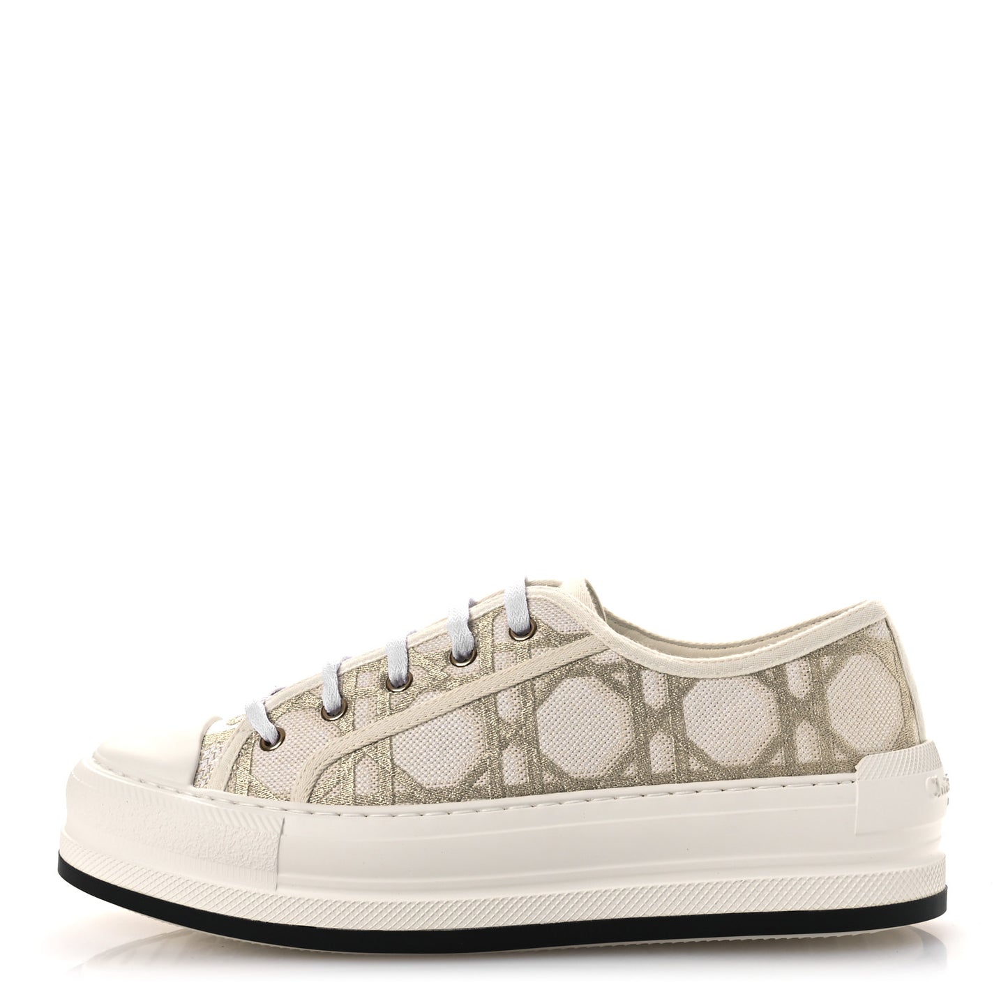 Canvas Walk'N'Dior Low Top Sneakers 41 Nude Gold