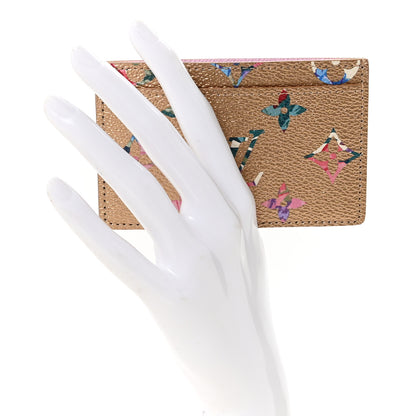 Louis Vuitton Metallic Monogram LV Garden Card Holder Gold 2 of 7