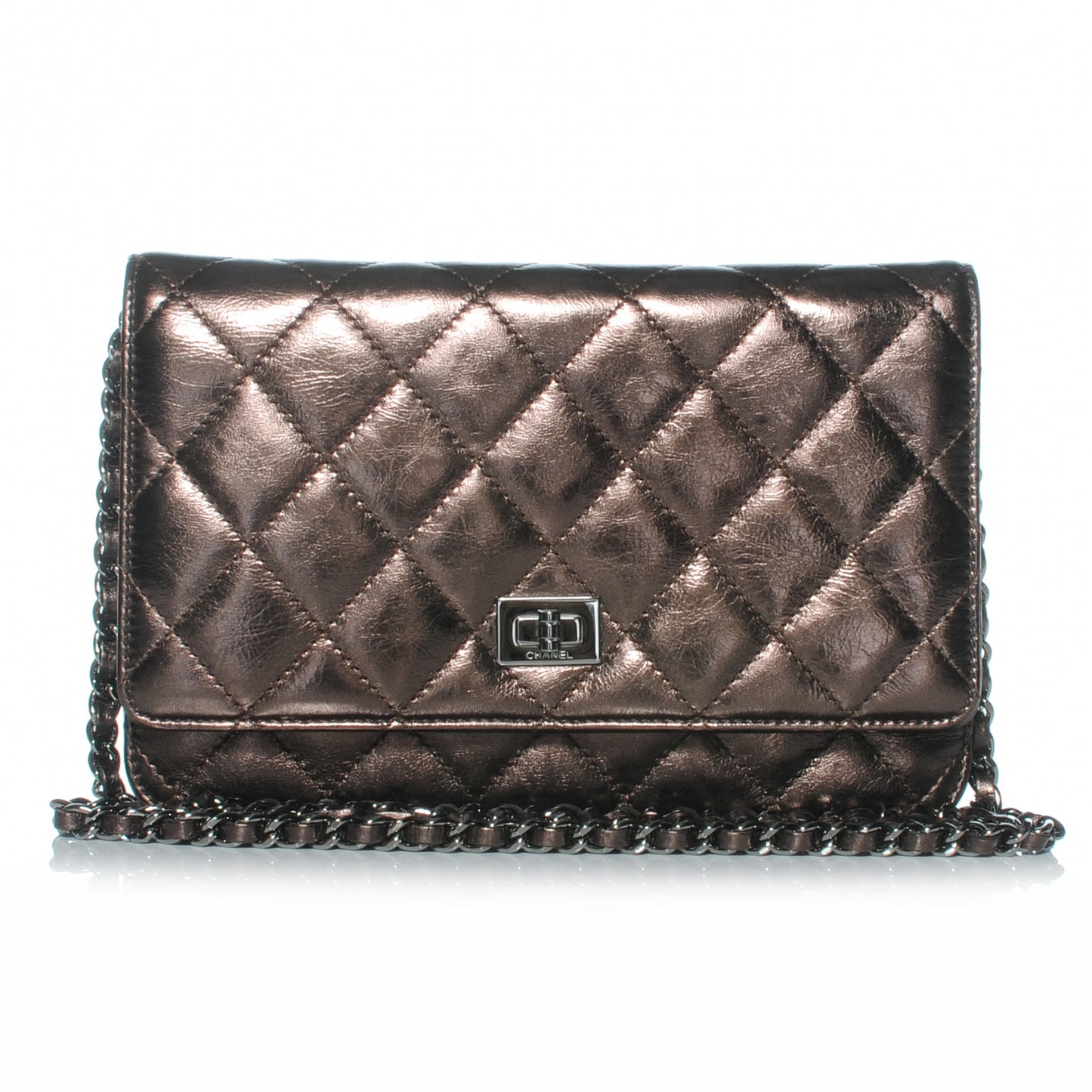 Calfskin Reissue Wallet On Chain WOC Bronze