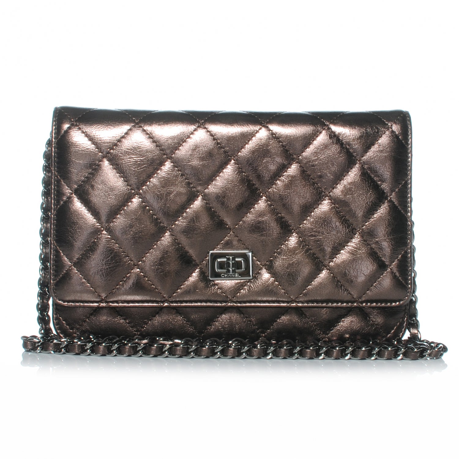 Chanel Calfskin Reissue Wallet On Chain WOC Bronze 1 of 8