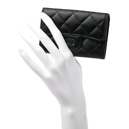 Chanel Lambskin Quilted Flap Card Holder Wallet So Black 2 of 8