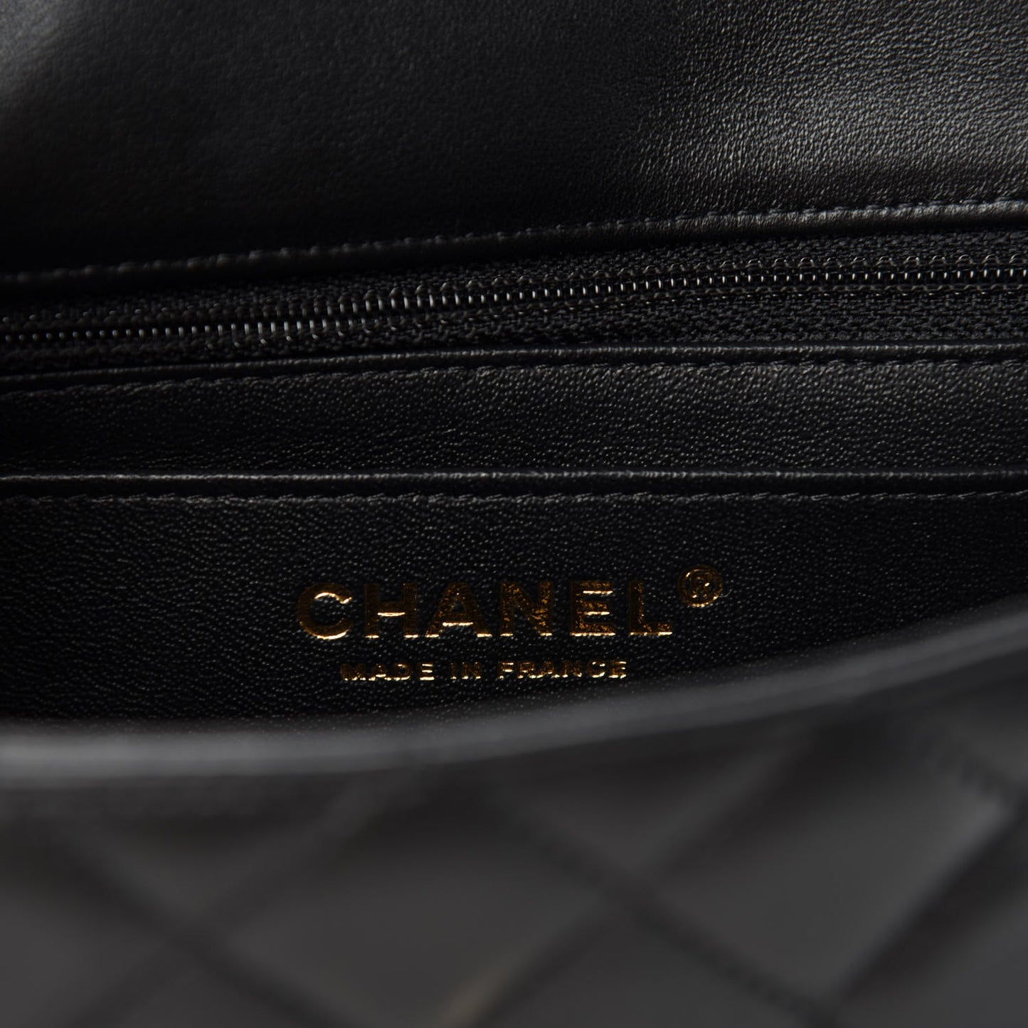 Lambskin Quilted Mini Coco Charms Rectangular Flap Black