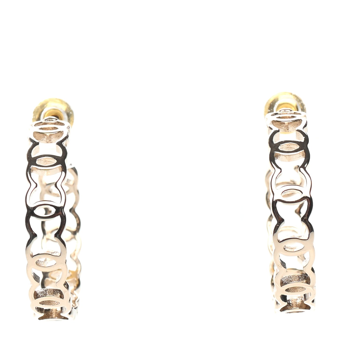 Metal CC Hoop Earrings Gold