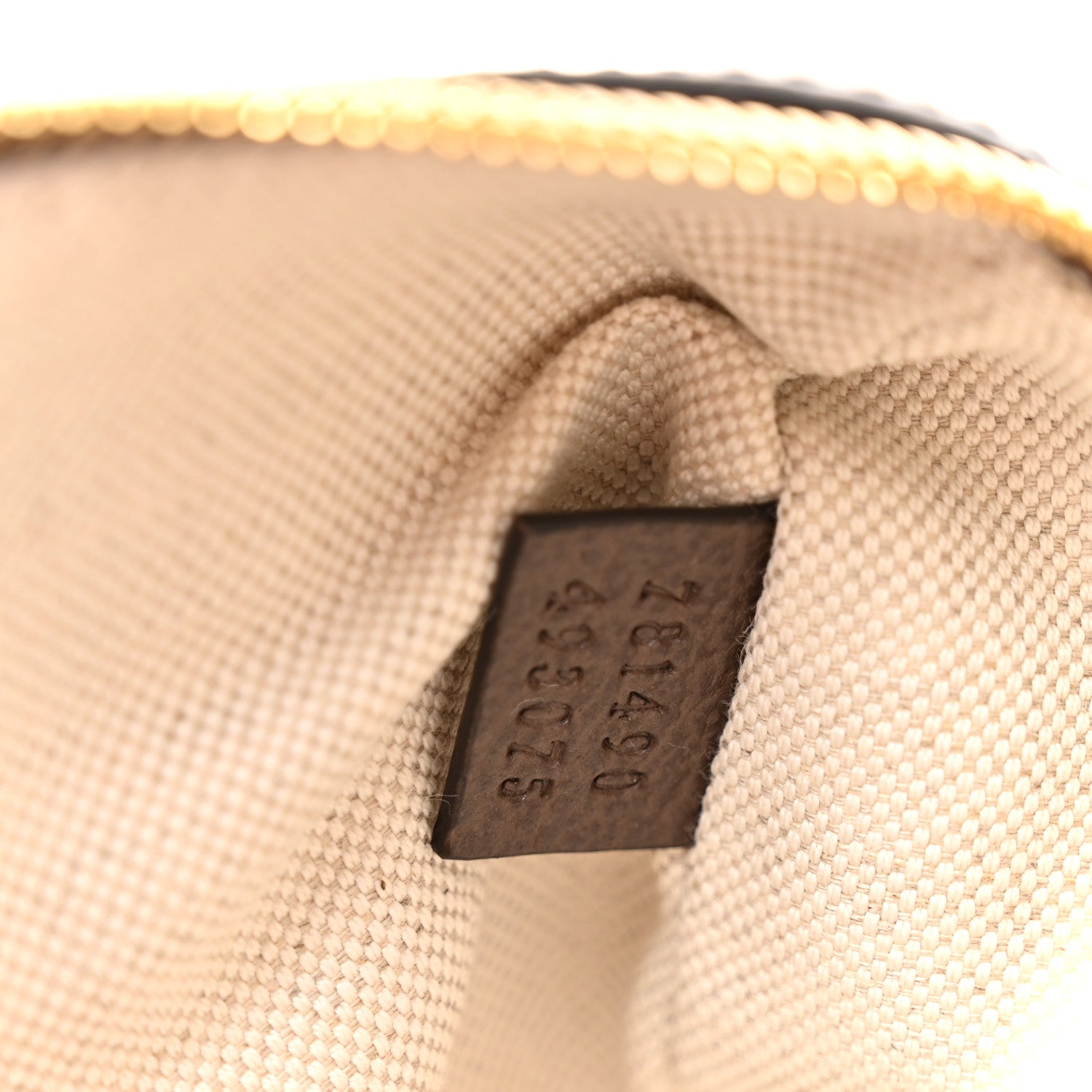 Gucci GG Supreme Monogram Textured Dollar Calfskin Web Super Mini Ophidia Top Handle Bowler Bag Beige Ebony New Acero 7 of 11