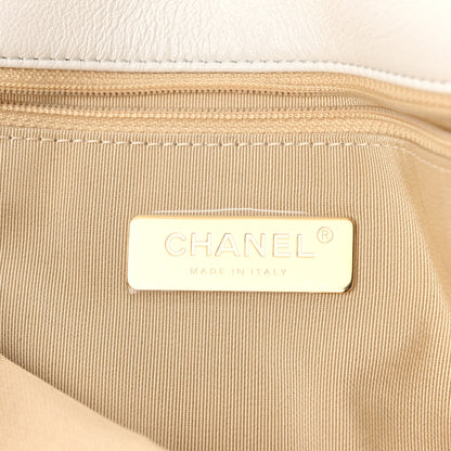 Chanel Goatskin Quilted Large Chanel 19 Flap White 6 of 10