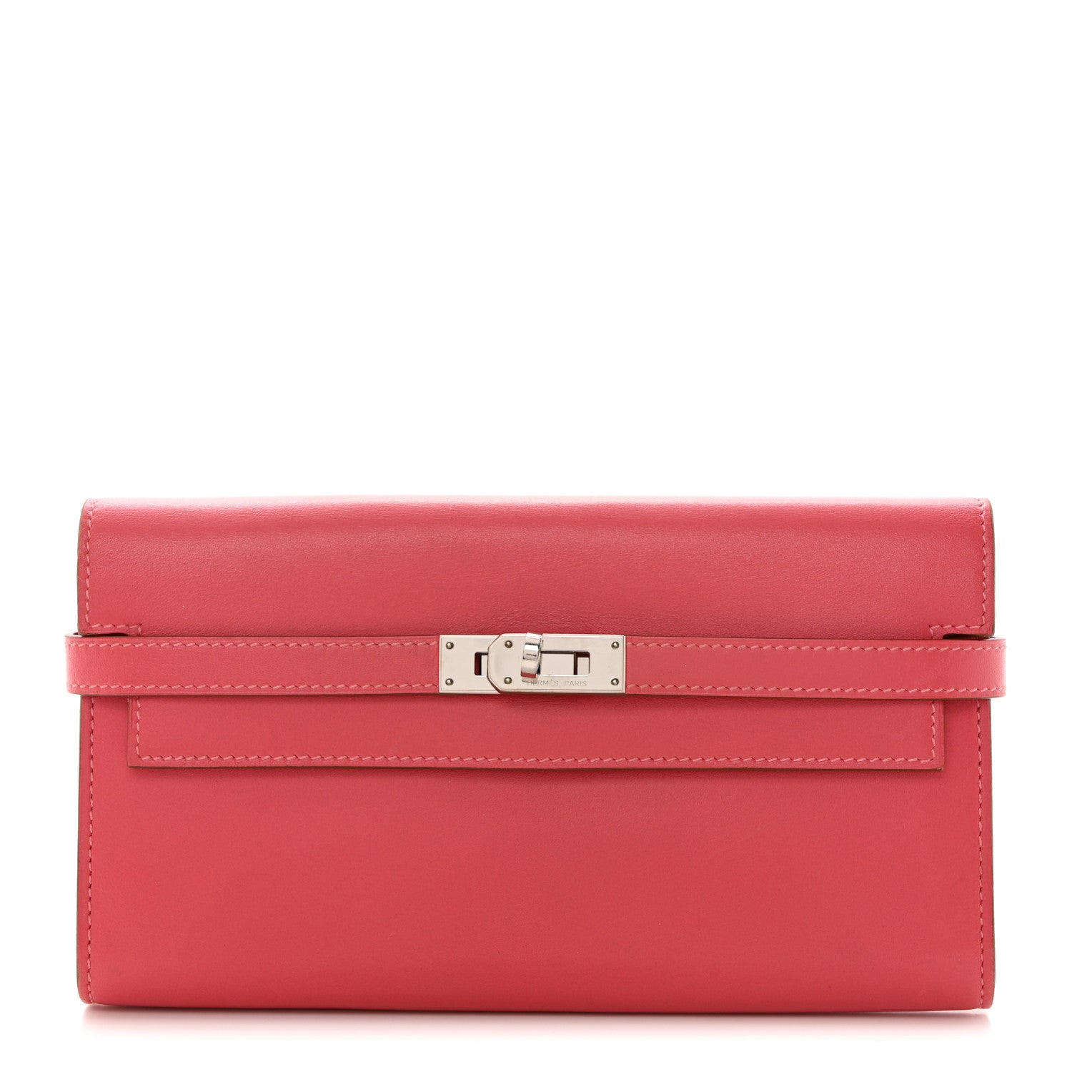 Hermes Tadelakt Kelly Longue Wallet Rose Lipstick 1 of 7
