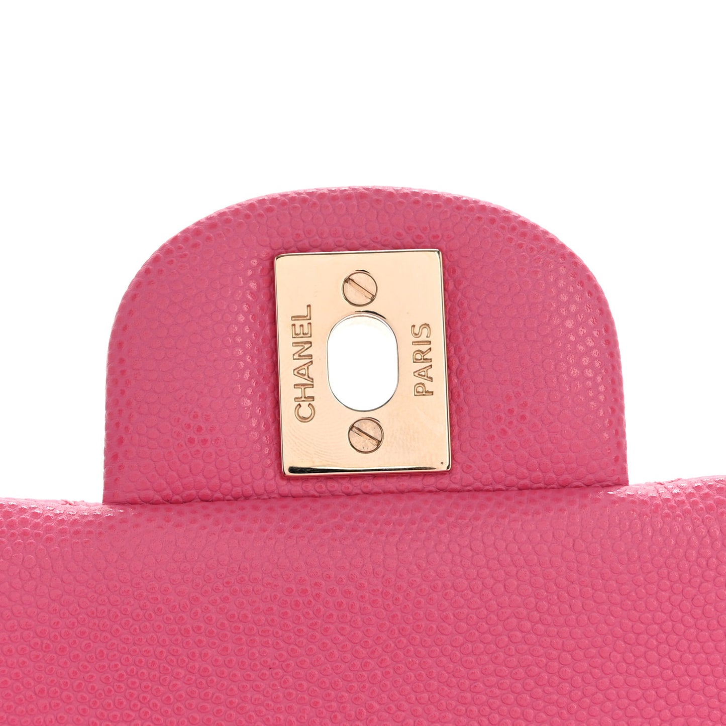 Caviar Quilted Flap Clutch Pink