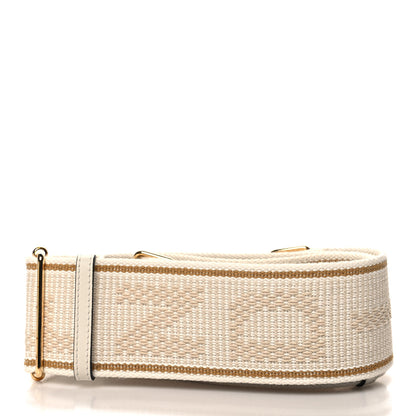 Fendi Cannete Ribbon Poly Vitello Century Logo Adjustable Strap You White Garza Ecru 2 of 6