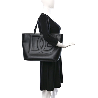 Dolce & Gabbana Calfskin DG Logo Shopper Tote Black 2 of 9