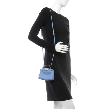 Fendi Shiny Nappa Micro Peekaboo Iconic Satchel Nebula 2 of 7