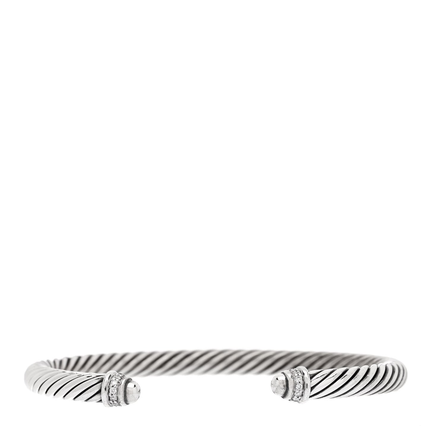 Sterling Silver Diamond 5mm Cable Classics Dome Bracelet