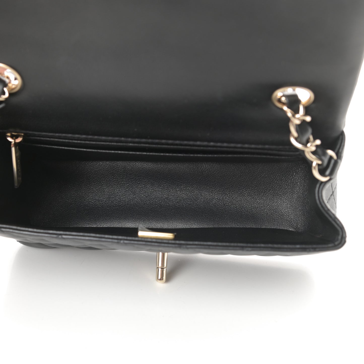 Lambskin Quilted Mini Rectangular Flap Black