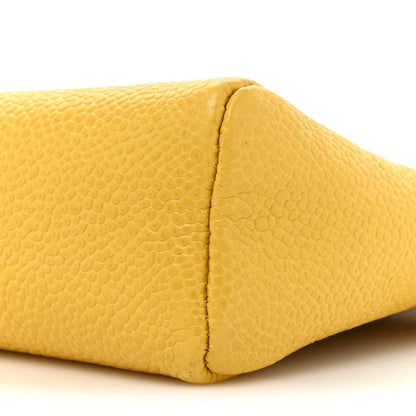 Chanel Caviar Timeless CC Cosmetic Pouch Yellow 7 of 15