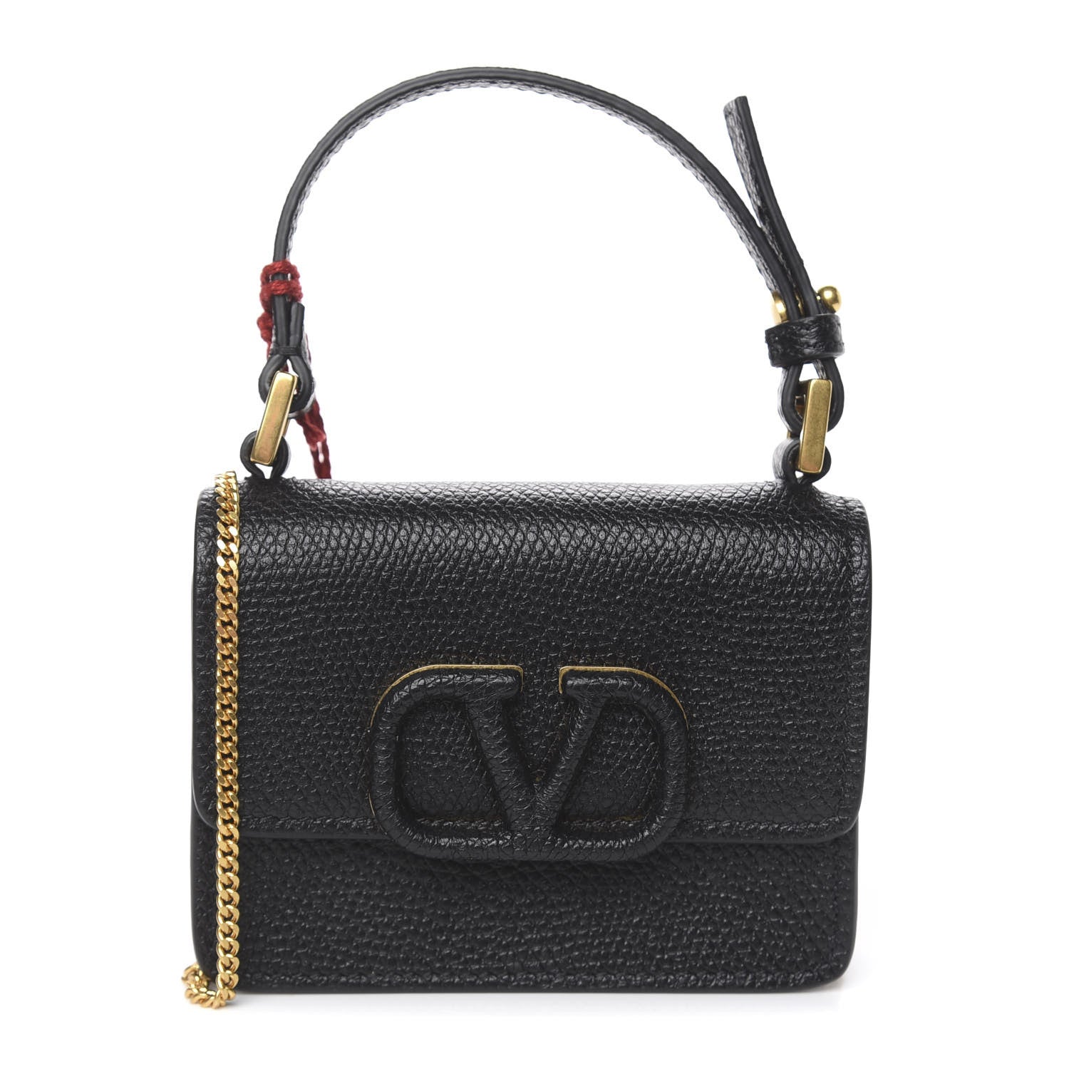 Valentino Garavani Grained Calfskin Mini VSling Shoulder Bag Black 1 of 10