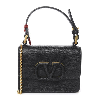 Valentino Garavani Grained Calfskin Mini VSling Shoulder Bag Black 1 of 10