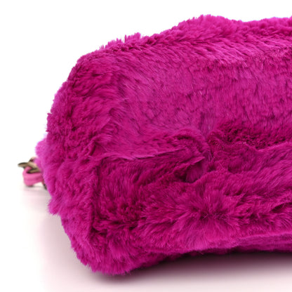 Chanel Rabbit Fur Shoulder Bag Fuchsia 9 of 11
