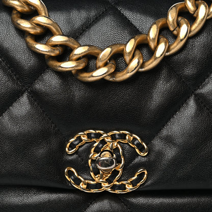 Chanel Goatskin Quilted Large Chanel 19 Flap Black 8 of 11