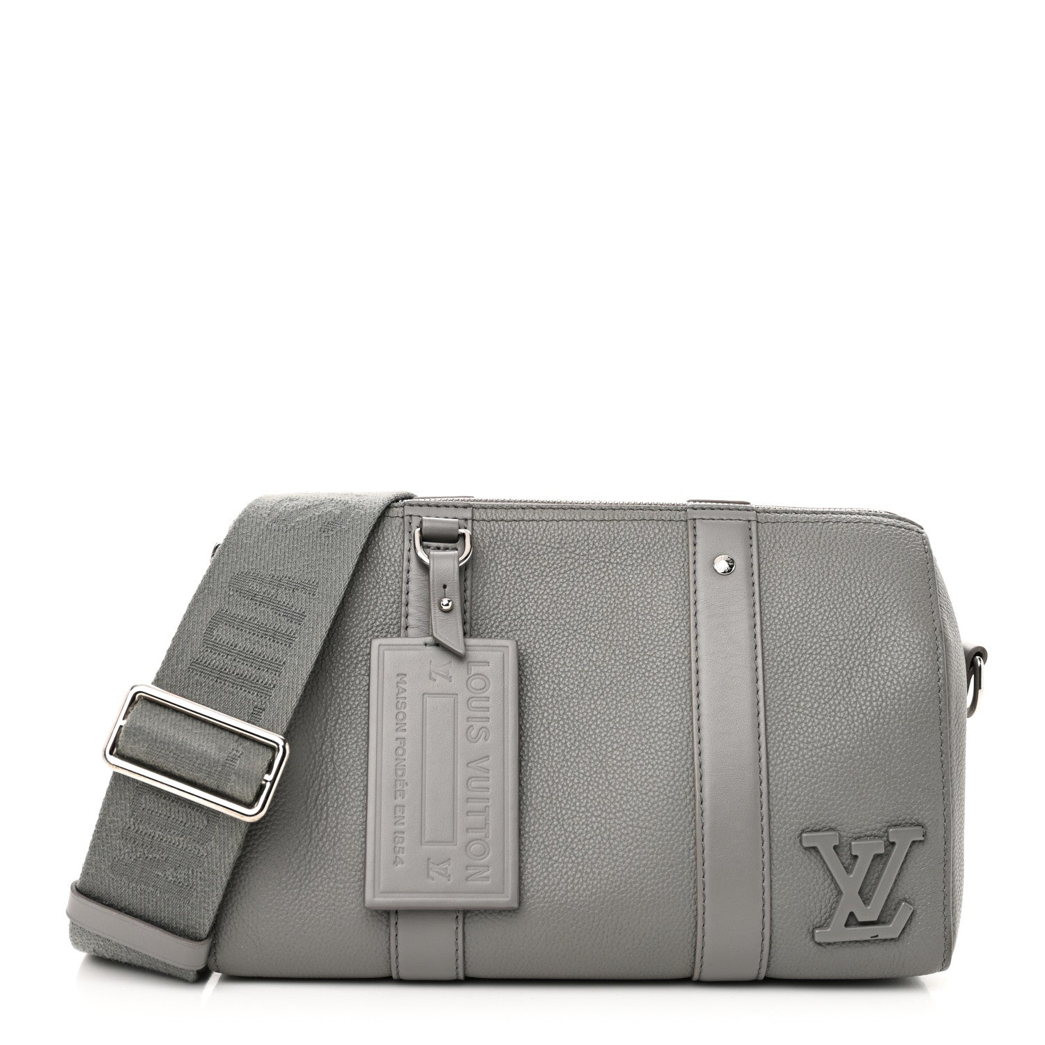 Louis Vuitton Grained Calfskin Aerogram City Keepall Gris 1 of 11