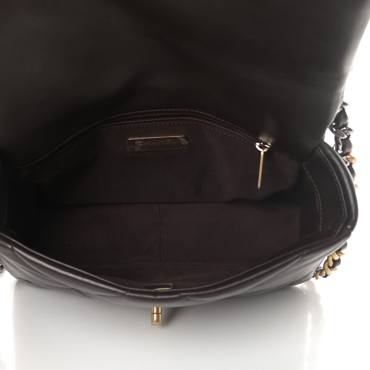 Chanel Lambskin Quilted Medium Chanel 19 Flap Dark Brown 5 of 10