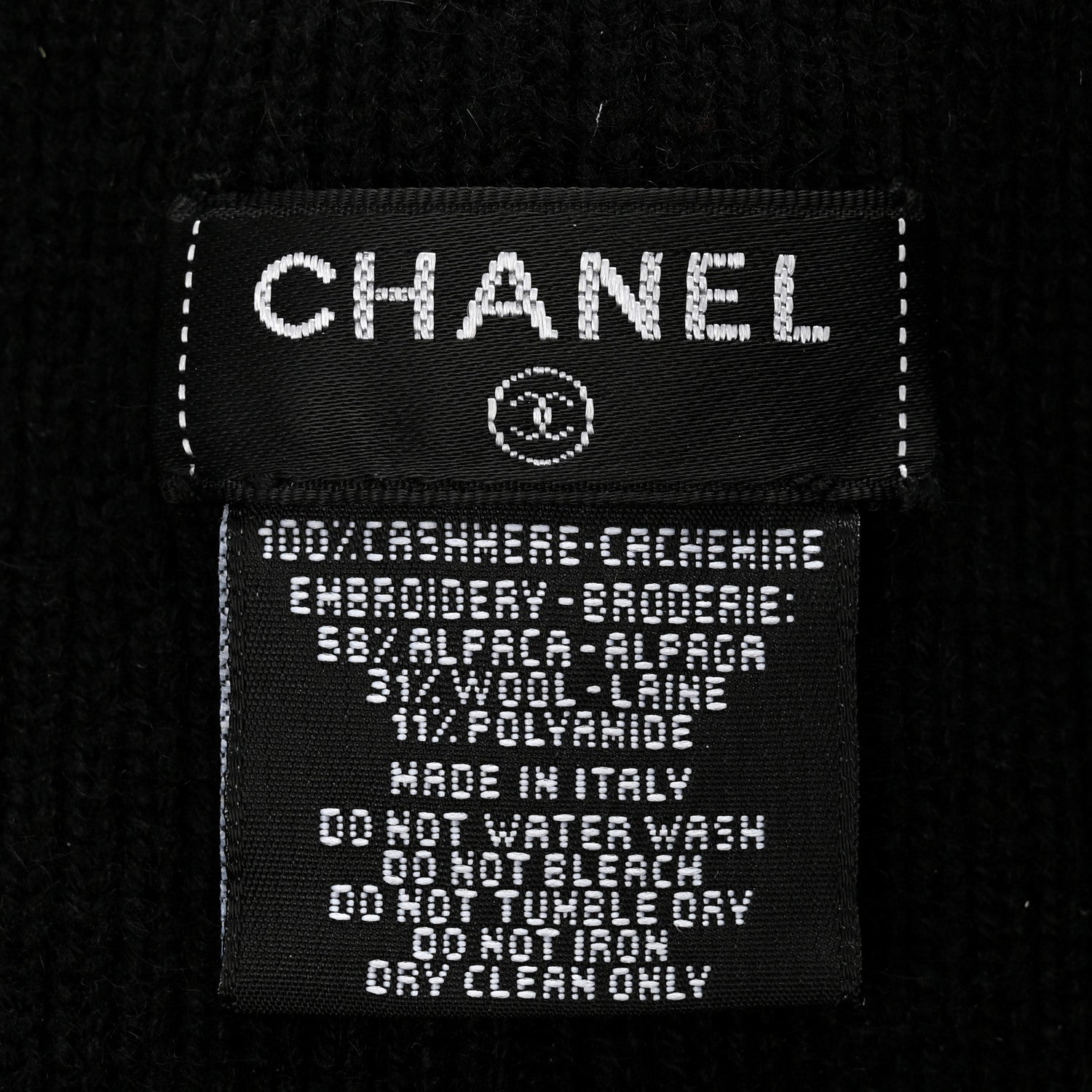 Chanel Cashmere CC Headband Black 3 of 4