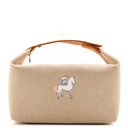Hermes Canvas Large Bride-A-Brac Cabriole Case Biscuit 1 of 7