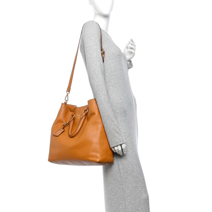 Prada Vitello Daino Shopping Tote Ambra 2 of 11