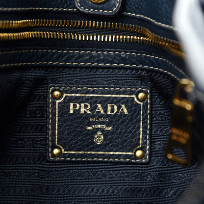 Prada Vitello Daino Side Zip Tote Baltico 8 of 11