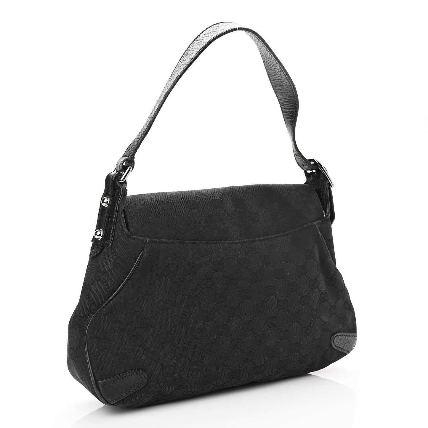 Monogram Horsebit Chain Flap Shoulder Bag Black
