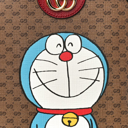 Gucci X DORAEMON Mini Vintage GG Supreme Monogram Small Dome Backpack Beige Cherry Red 9 of 11